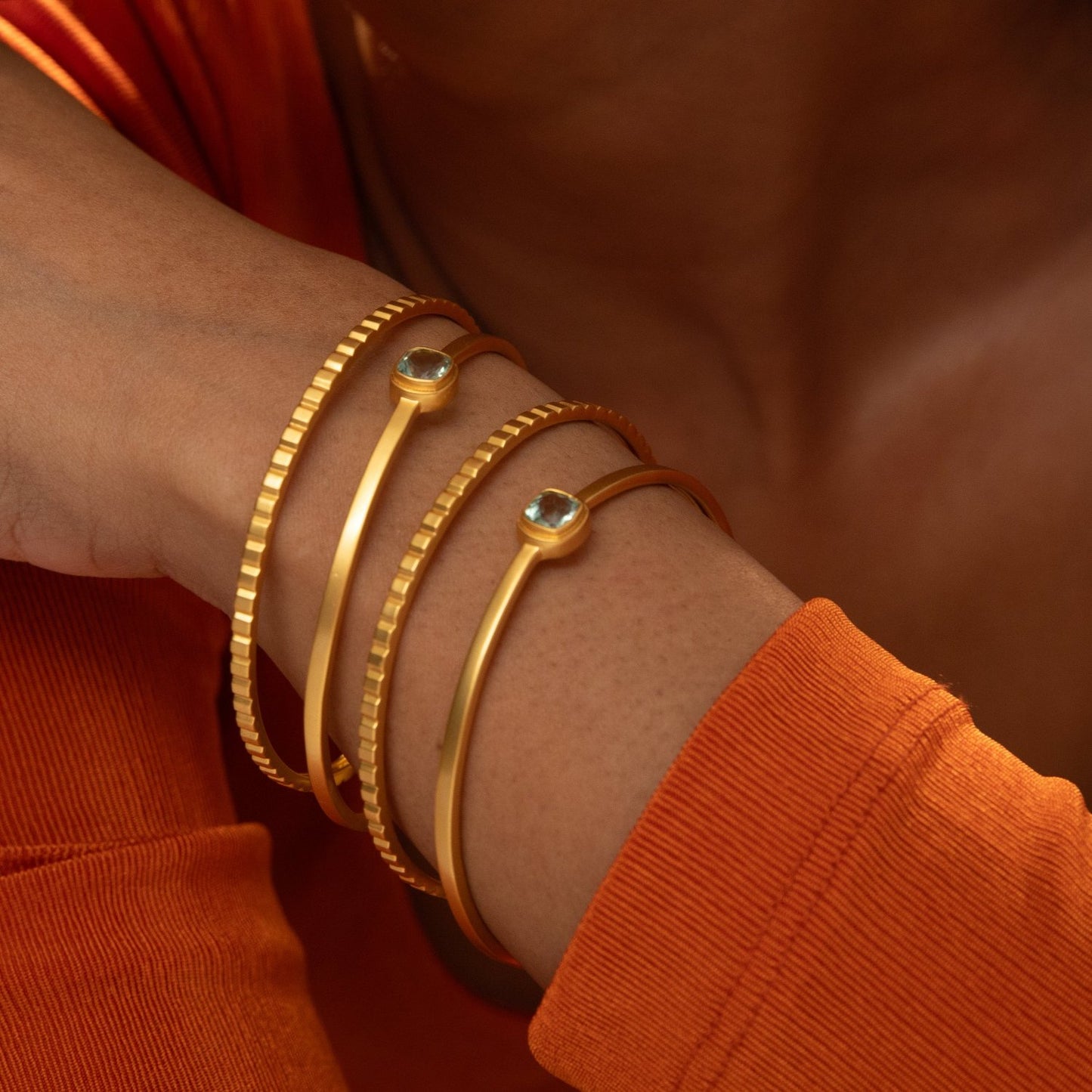 Dune Minimal Stackable Silver Bangles