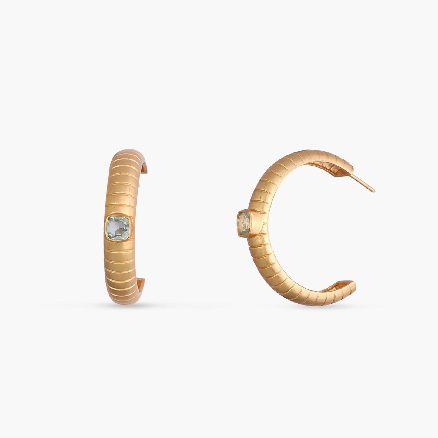 Dune Round Silver Hoops