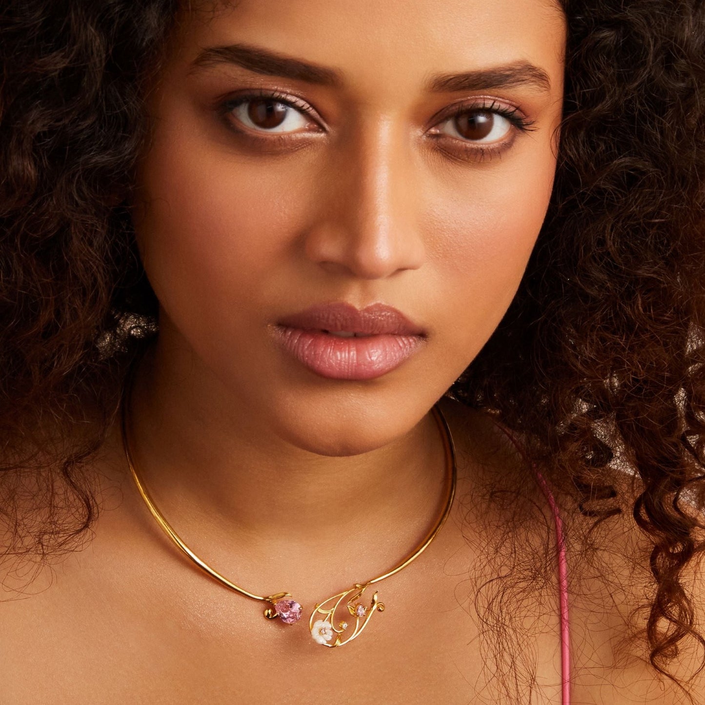 Blossom Veil Delicate Silver Hasli Necklace