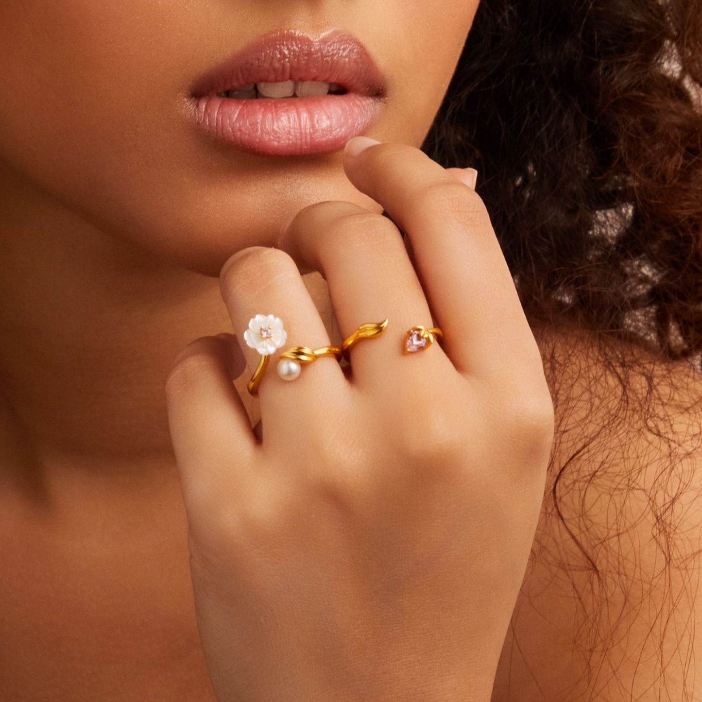 Blossom Veil Delicate Silver Stackable Finger ring