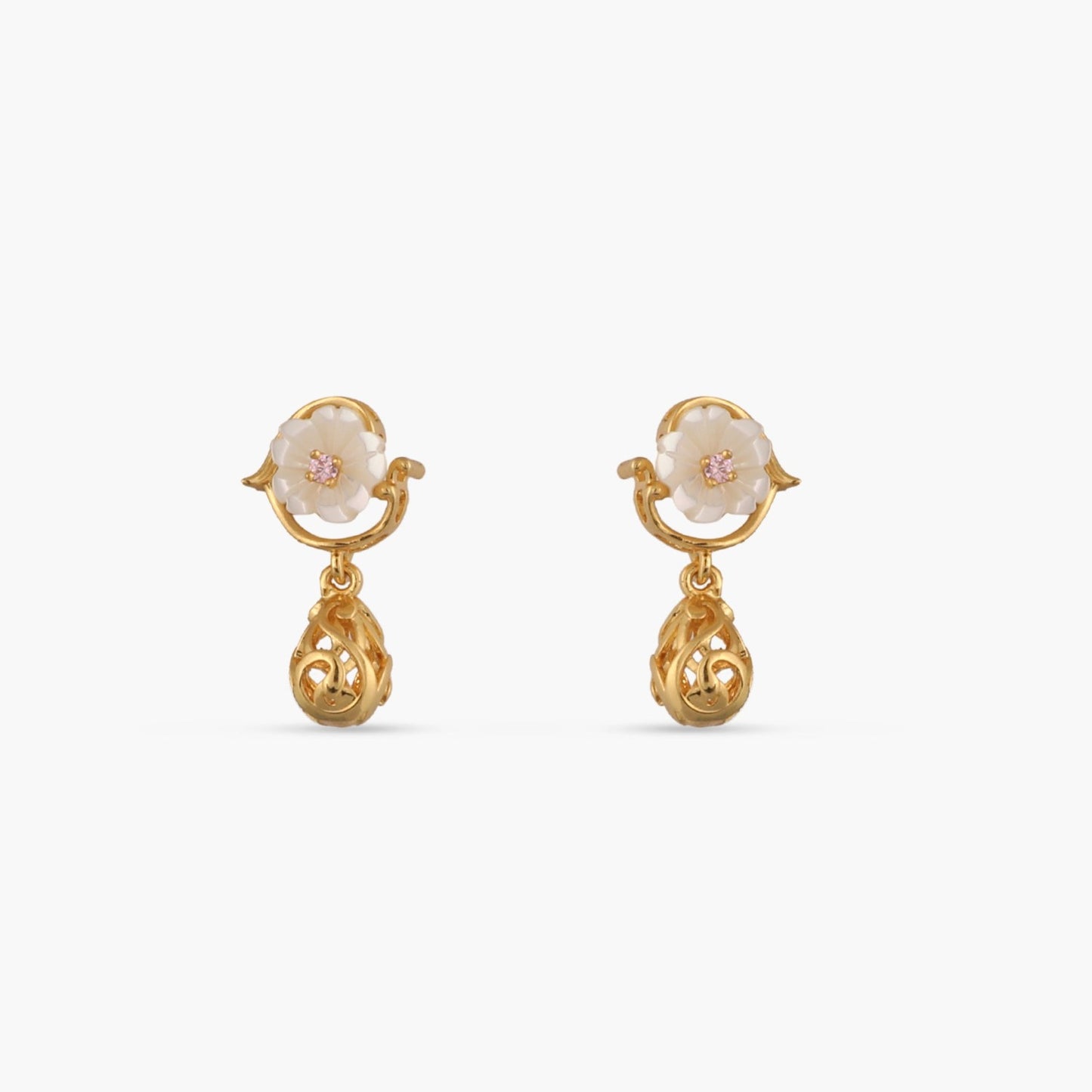 Blossom Veil Petite Silver Drop Earrings