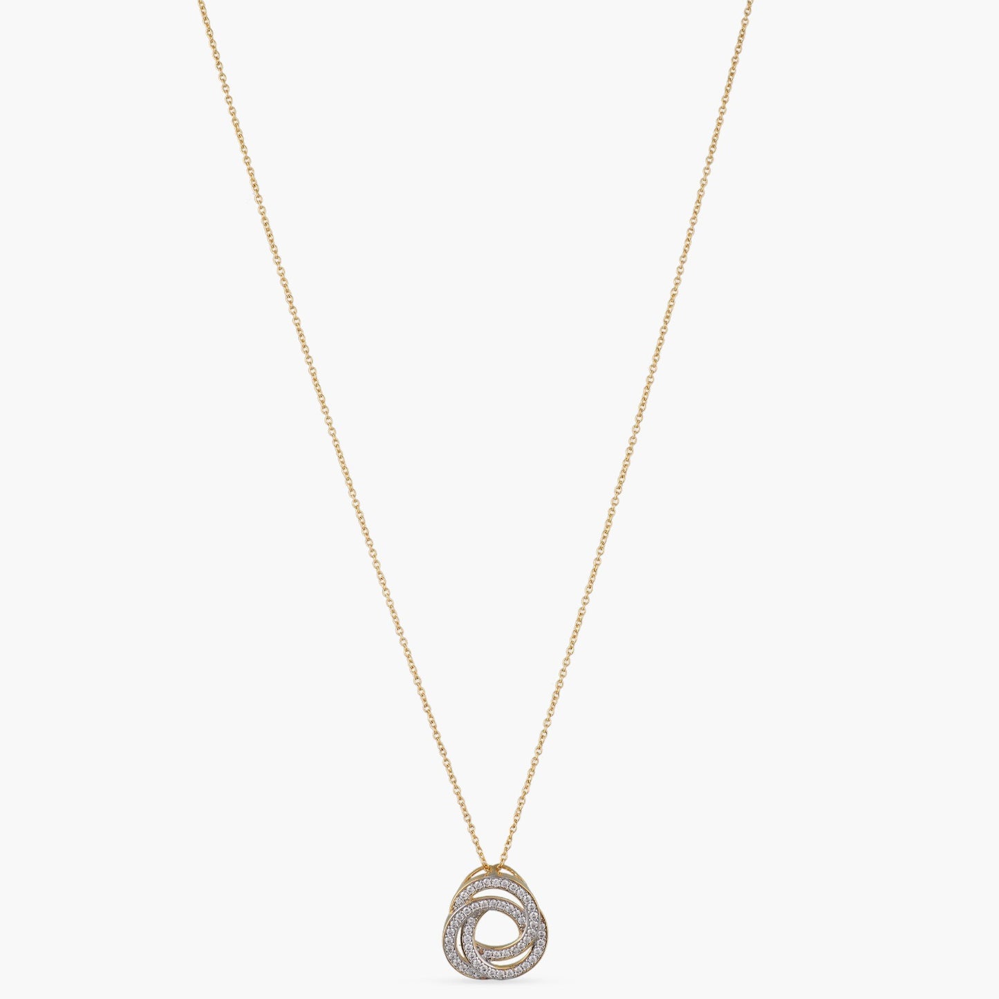 Love Knot CZ Silver Pendant Necklace