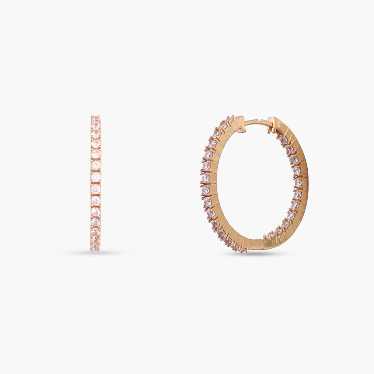 Aurora Arc CZ Silver Hoop Earrings