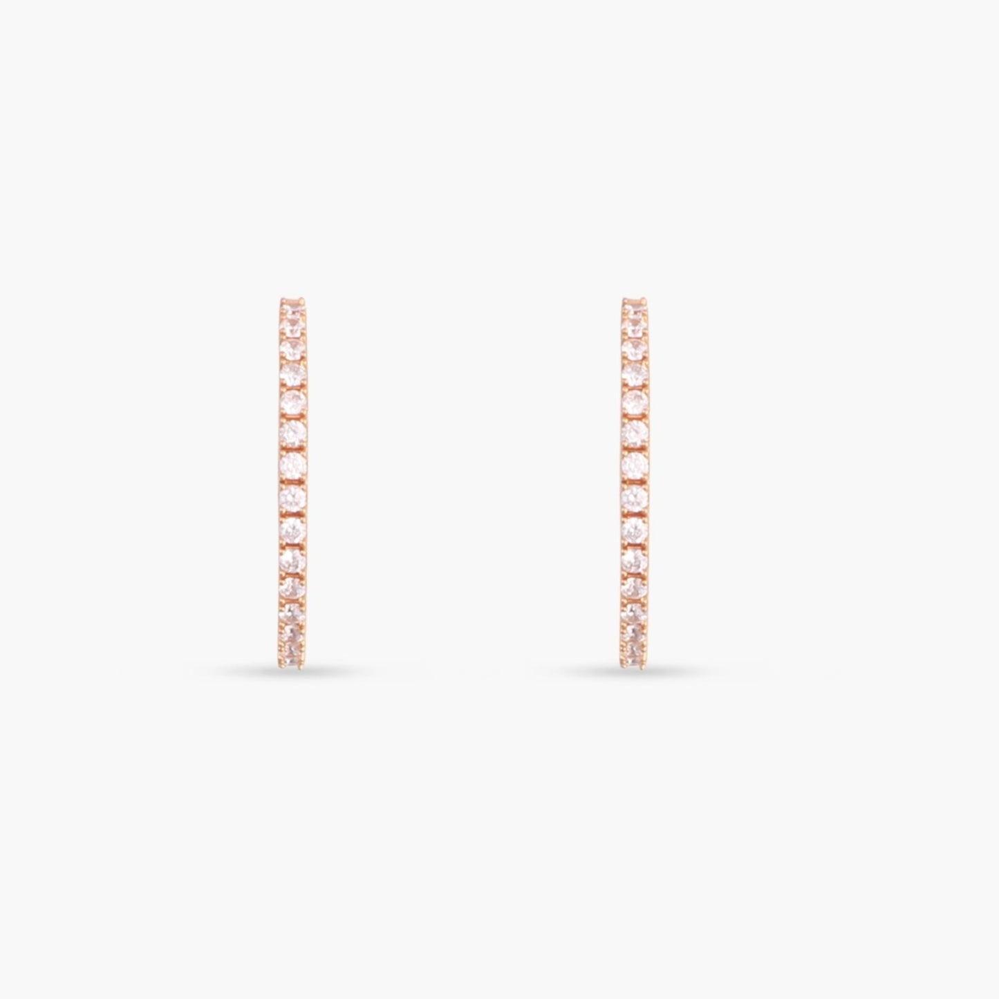 Aurora Arc CZ Silver Hoop Earrings