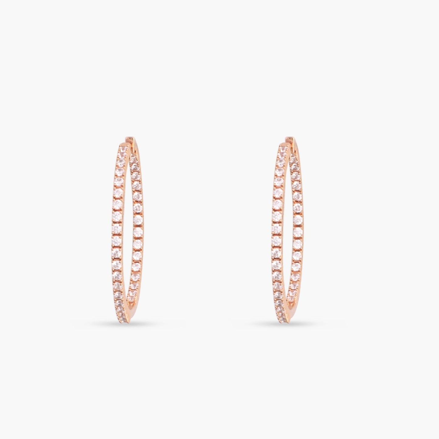 Sleek Spark CZ Silver Hoop Earrings