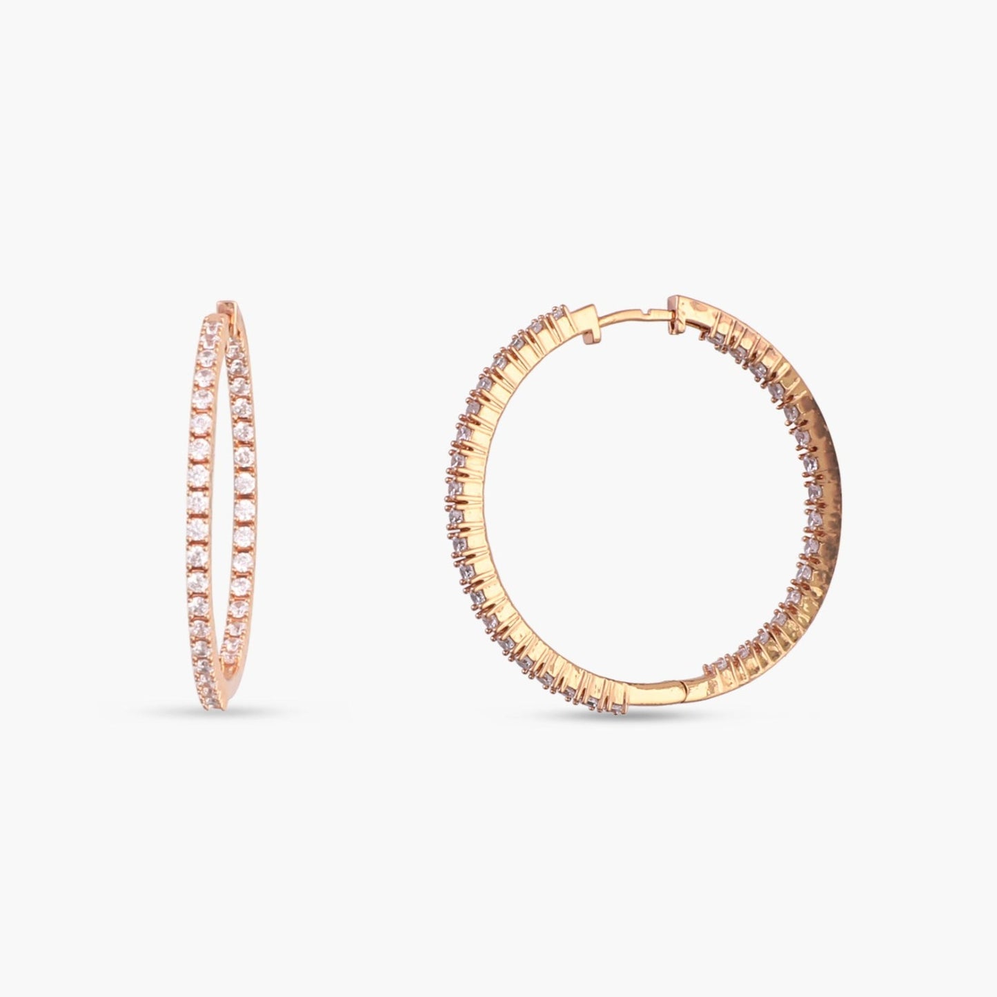 Sleek Spark CZ Silver Hoop Earrings