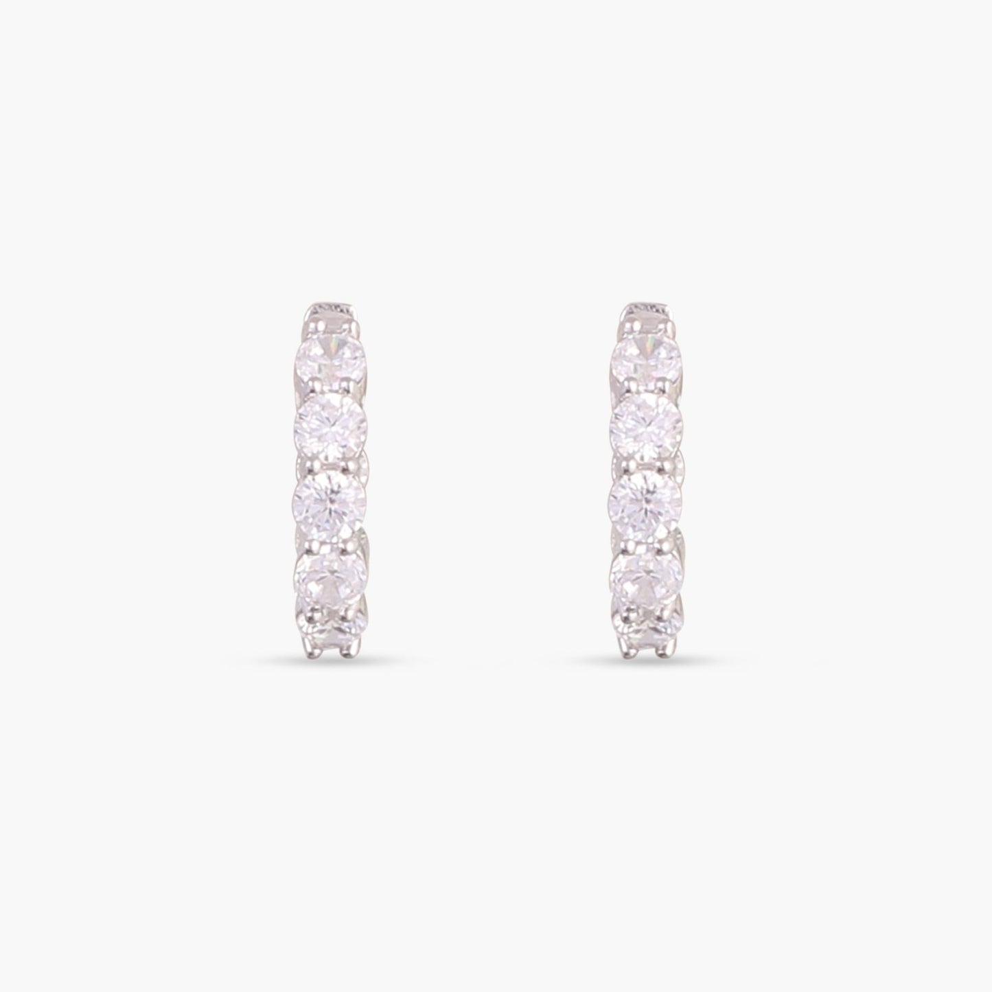 Cosmic brilliance CZ Silver Hoops