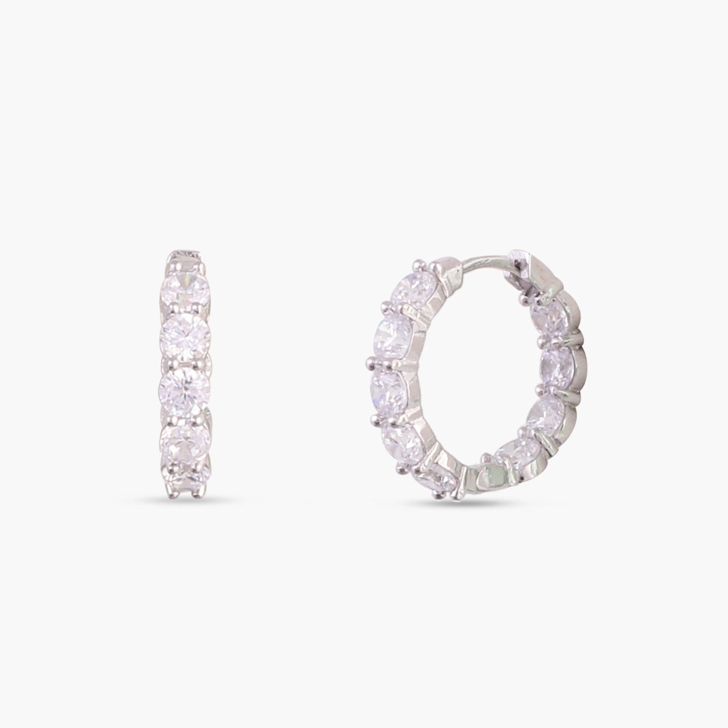 Cosmic brilliance CZ Silver Hoops