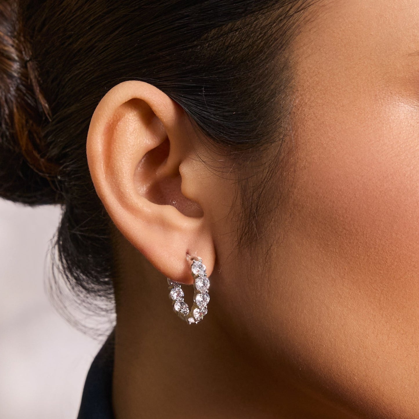 Cosmic brilliance CZ Silver Hoops