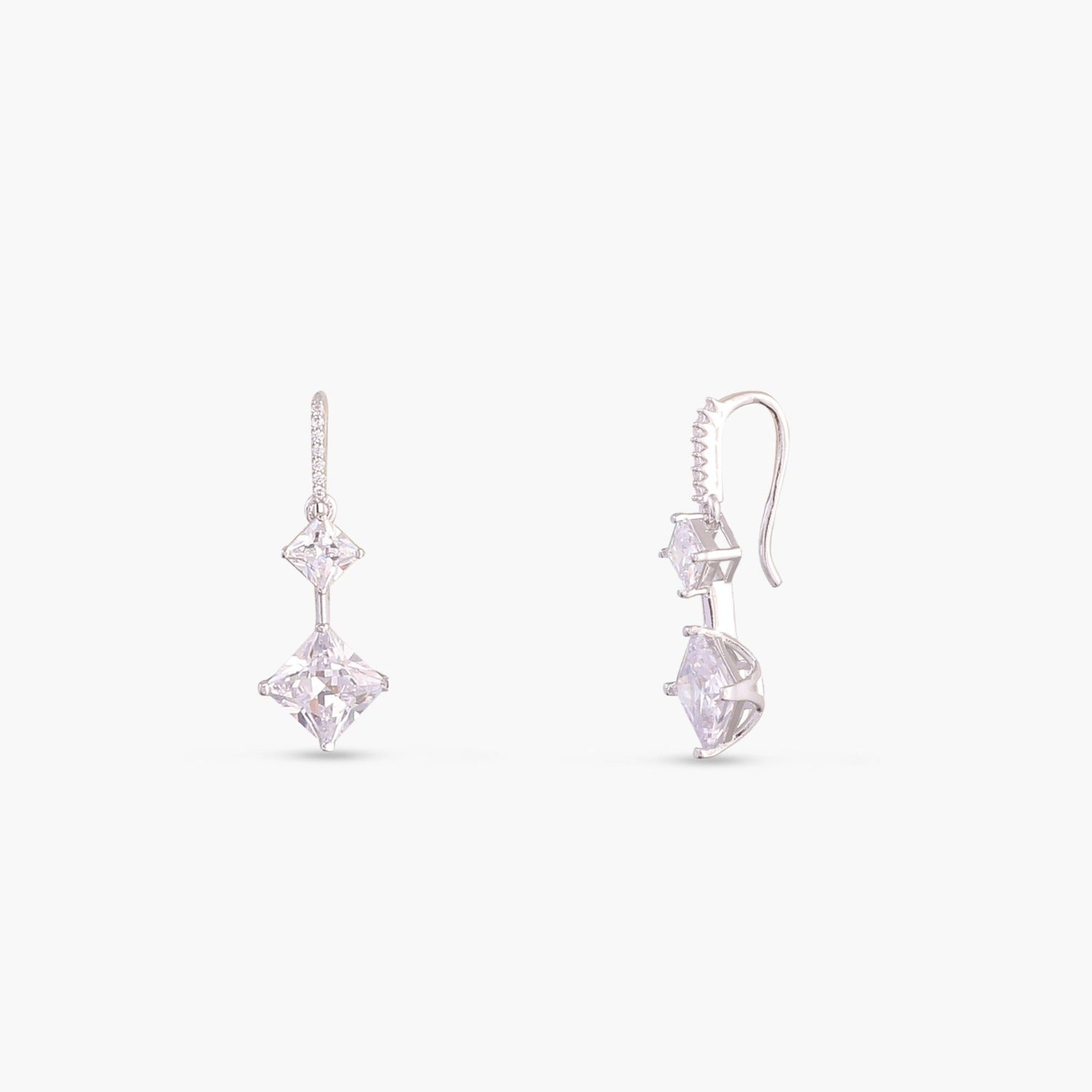 Classic Princess cut CZ Drop Earrings