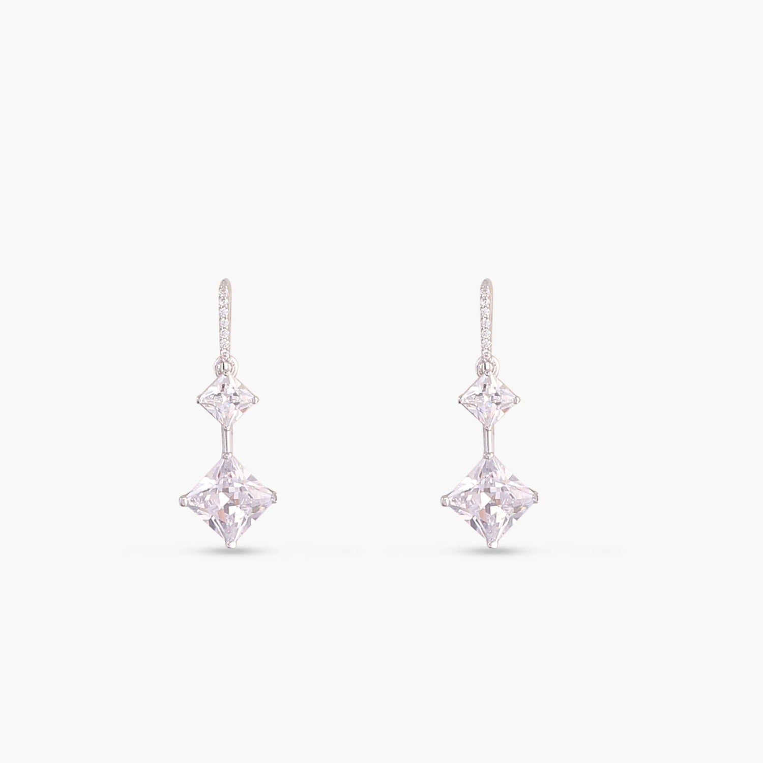 Classic Princess cut CZ Drop Earrings
