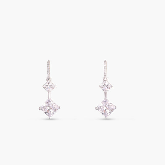 Classic Princess cut CZ Drop Earrings