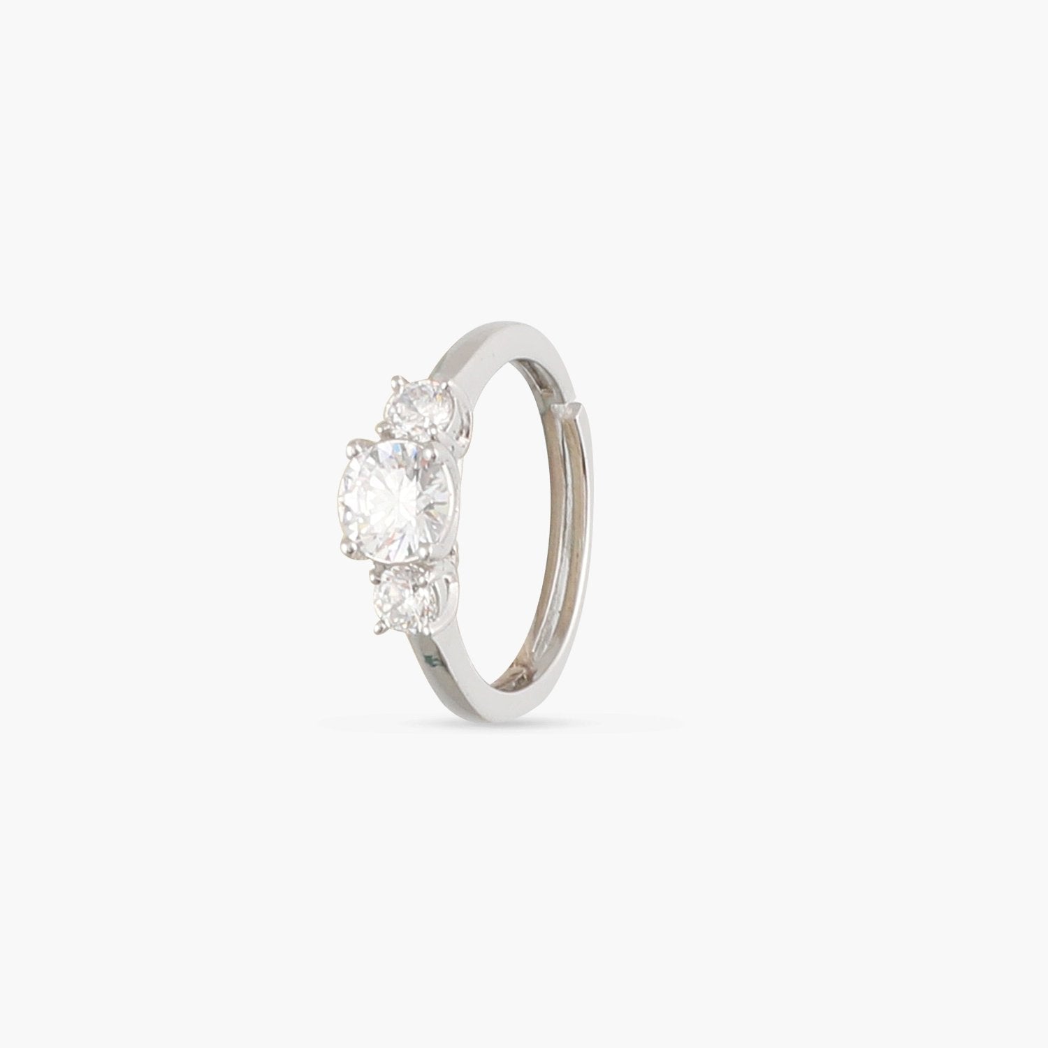Triad CZ Silver Ring