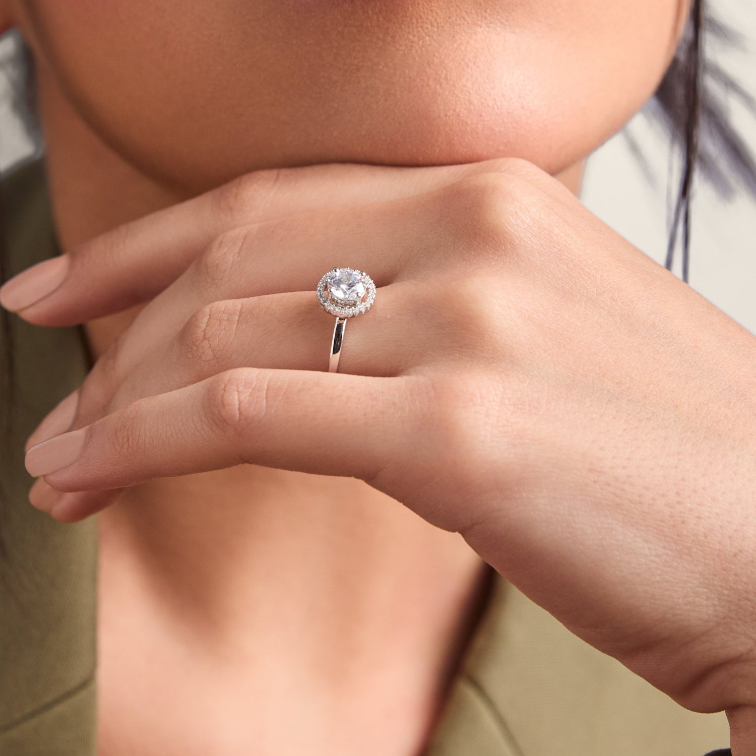 Ovaline CZ Silver Ring