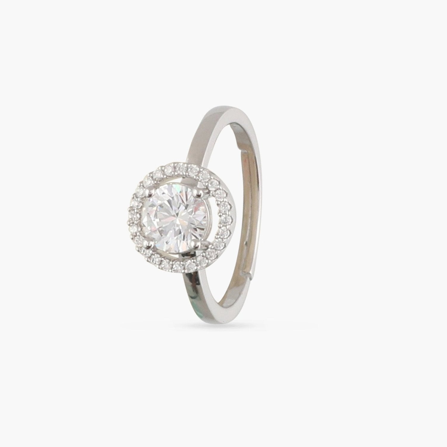 Ovaline CZ Silver Ring
