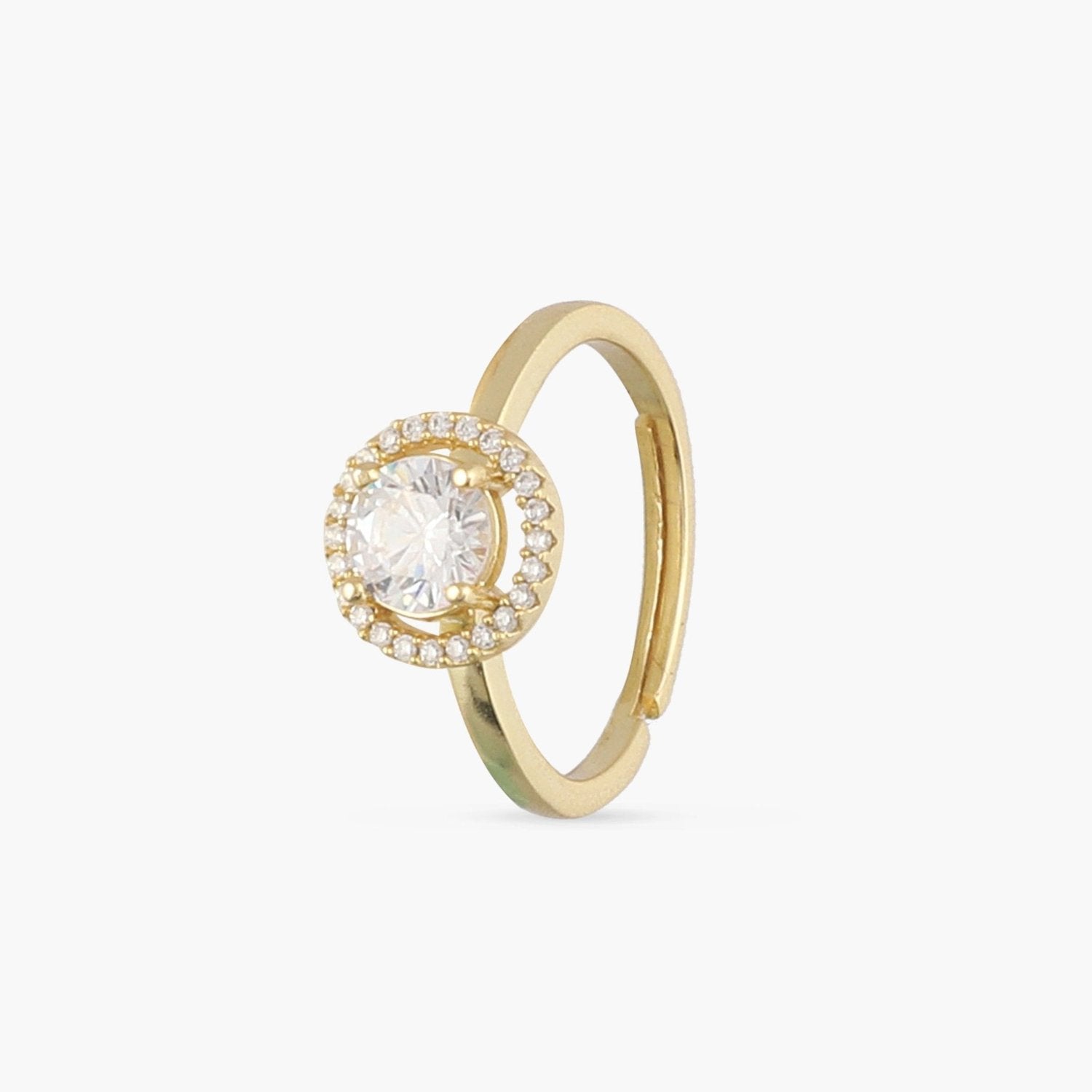 Ovaline CZ Gold Plated Silver Ring