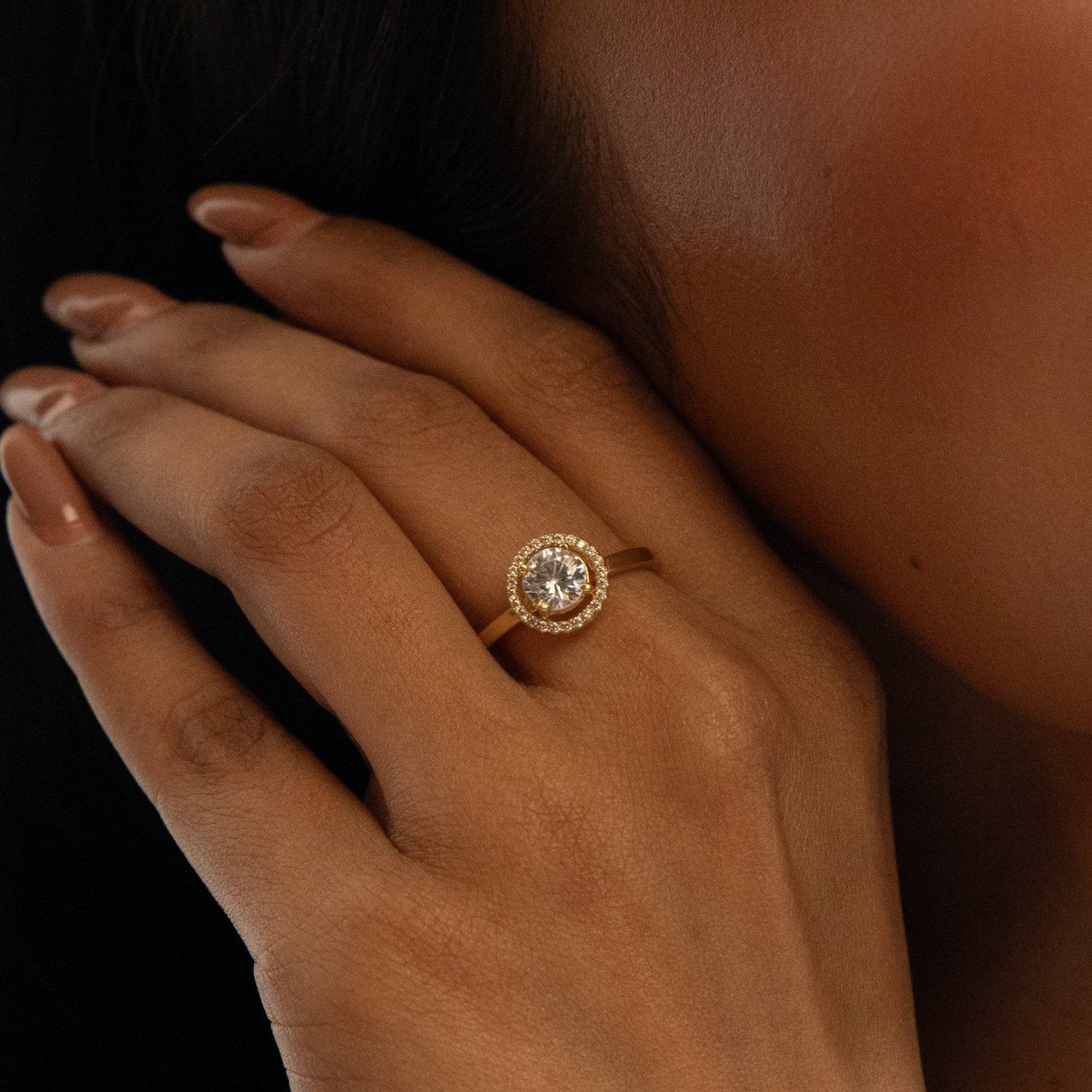 Ovaline CZ Gold Plated Silver Ring