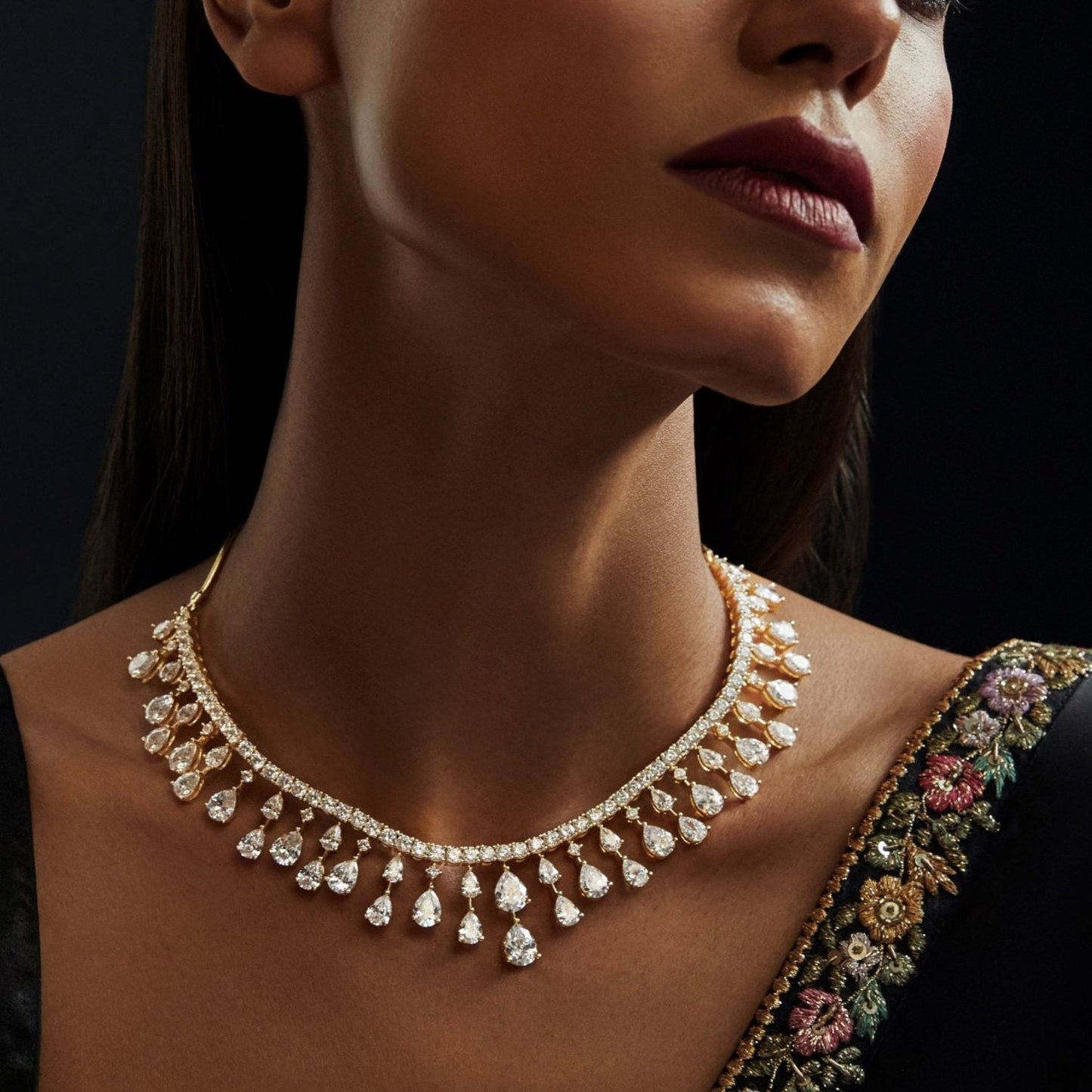 Amara CZ Silver Necklace