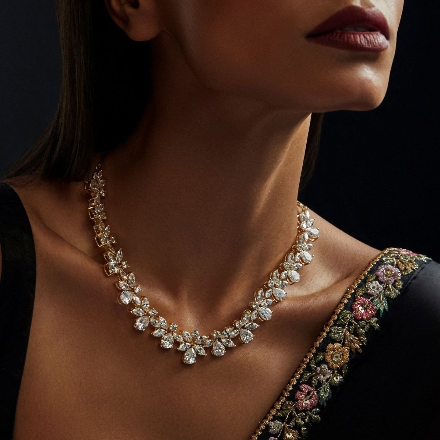 Fiorella CZ Silver Necklace