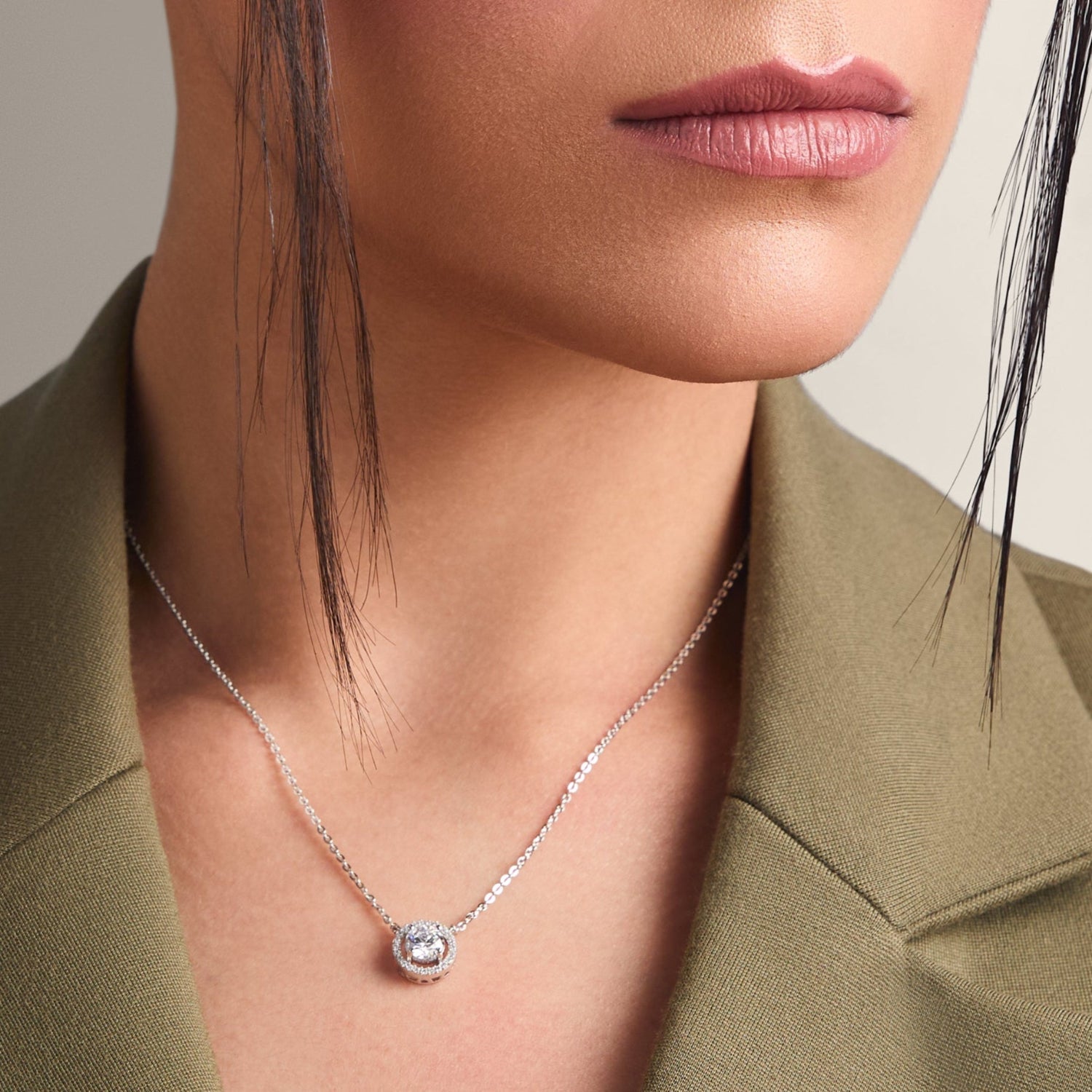 Essence CZ Silver Pendant Necklace