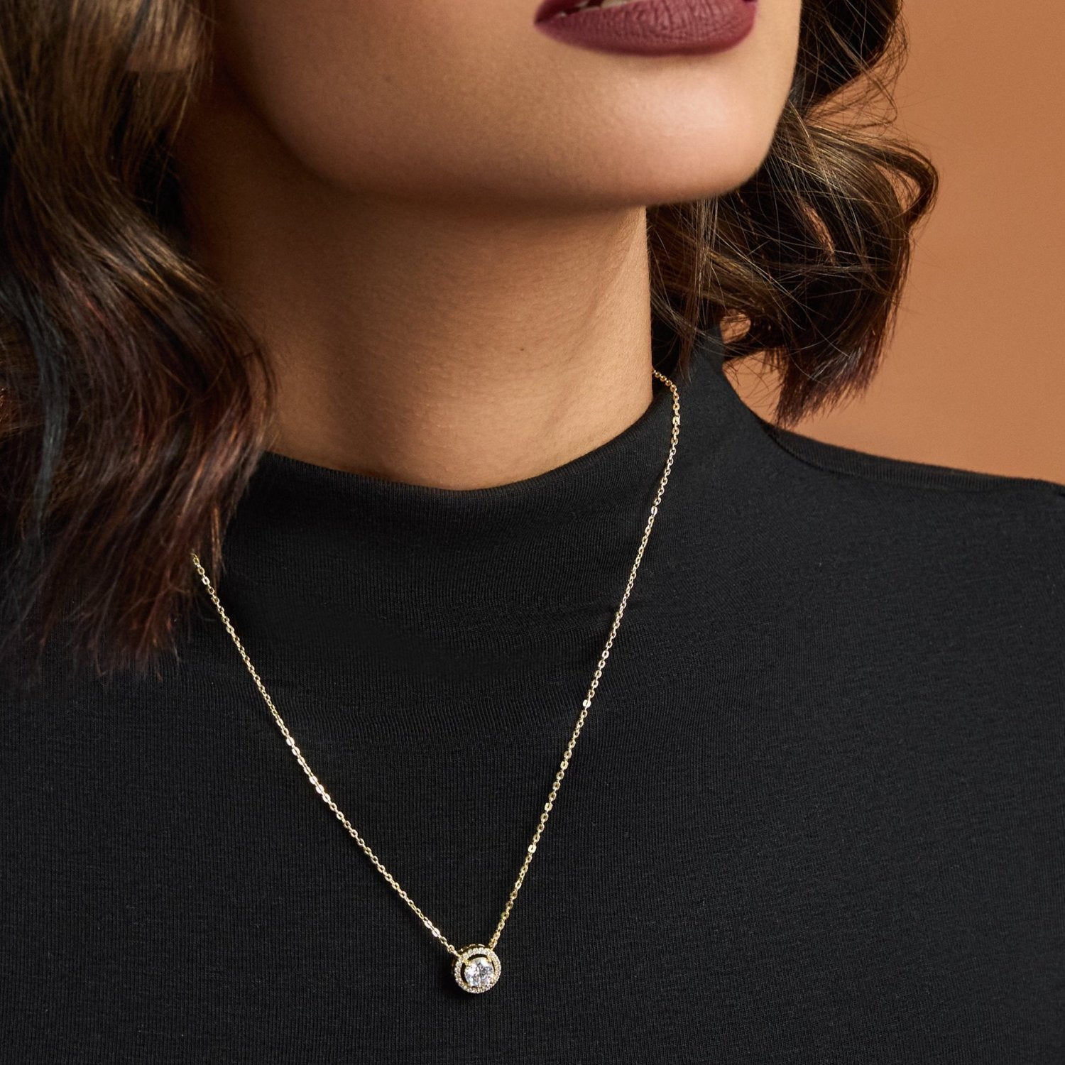 Essence Gold Plated CZ Silver Pendant Necklace