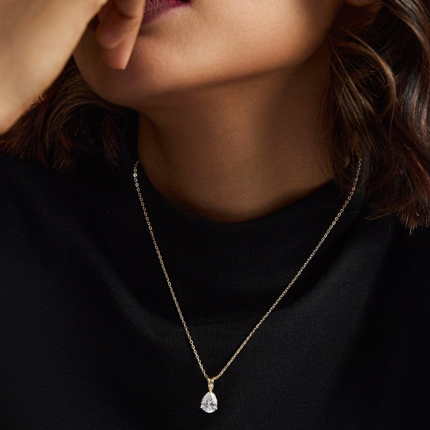 Eternal Glow Gold Plated CZ Silver Pendant Necklace