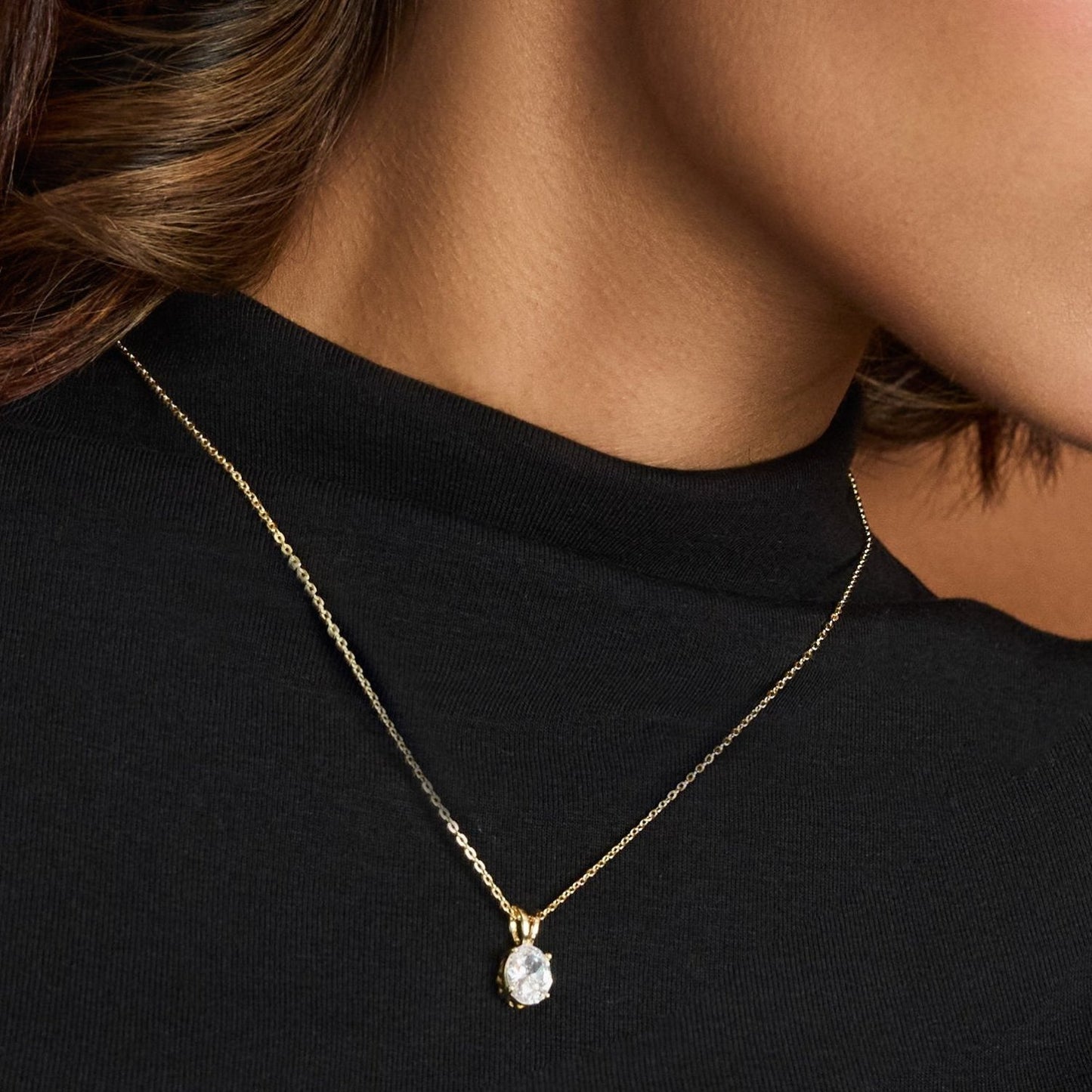 Celestial Spark Gold Plated CZ Silver Pendant Necklace