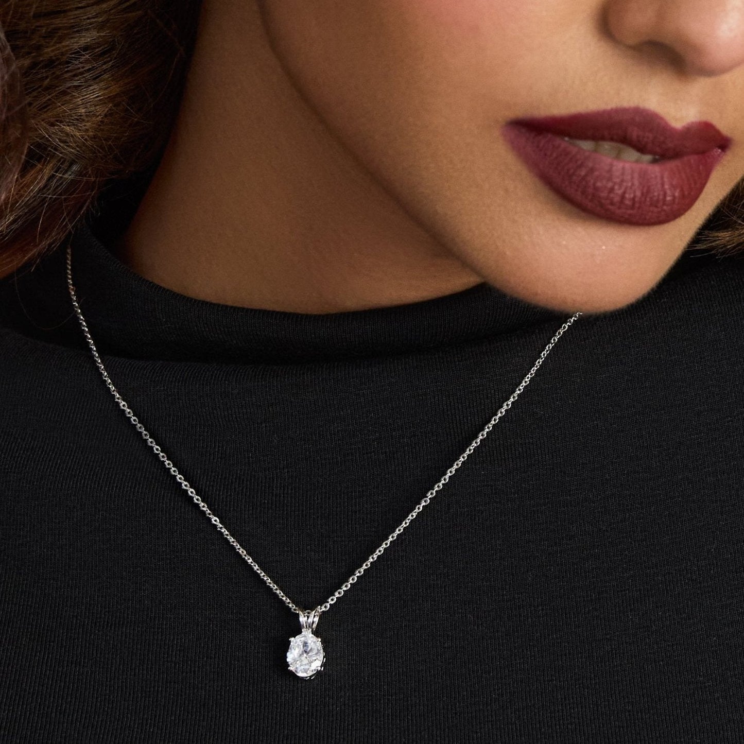 Celestial Spark CZ Silver Pendant Necklace