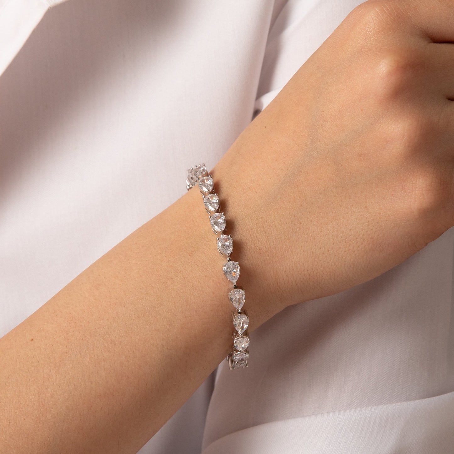 Eternal Glow CZ Silver Tennis Bracelet