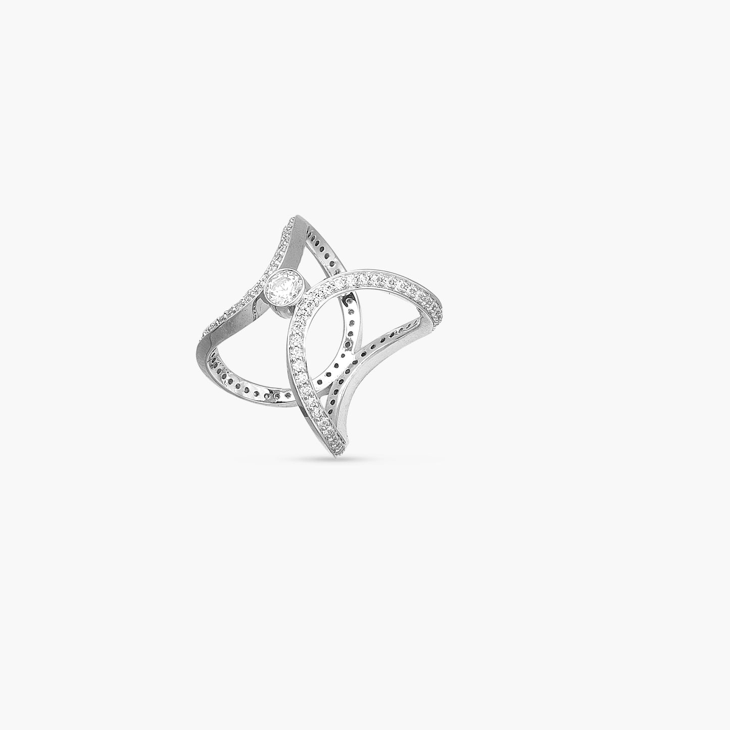 Aurora Cocktail Silver Two Way Ring