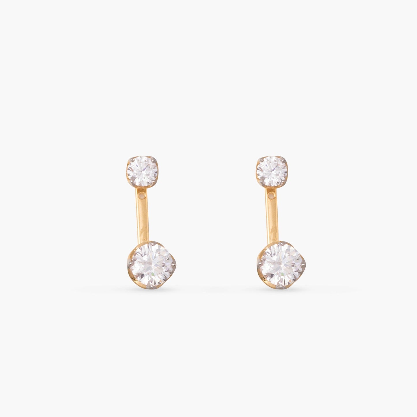 Gleam CZ Silver Jacket Earrings