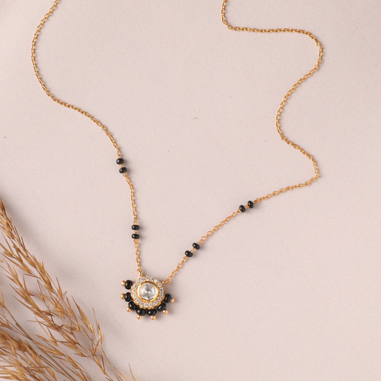 Elegant CZ MOISSANITE SILVER MANGALSUTRA NECKLACE