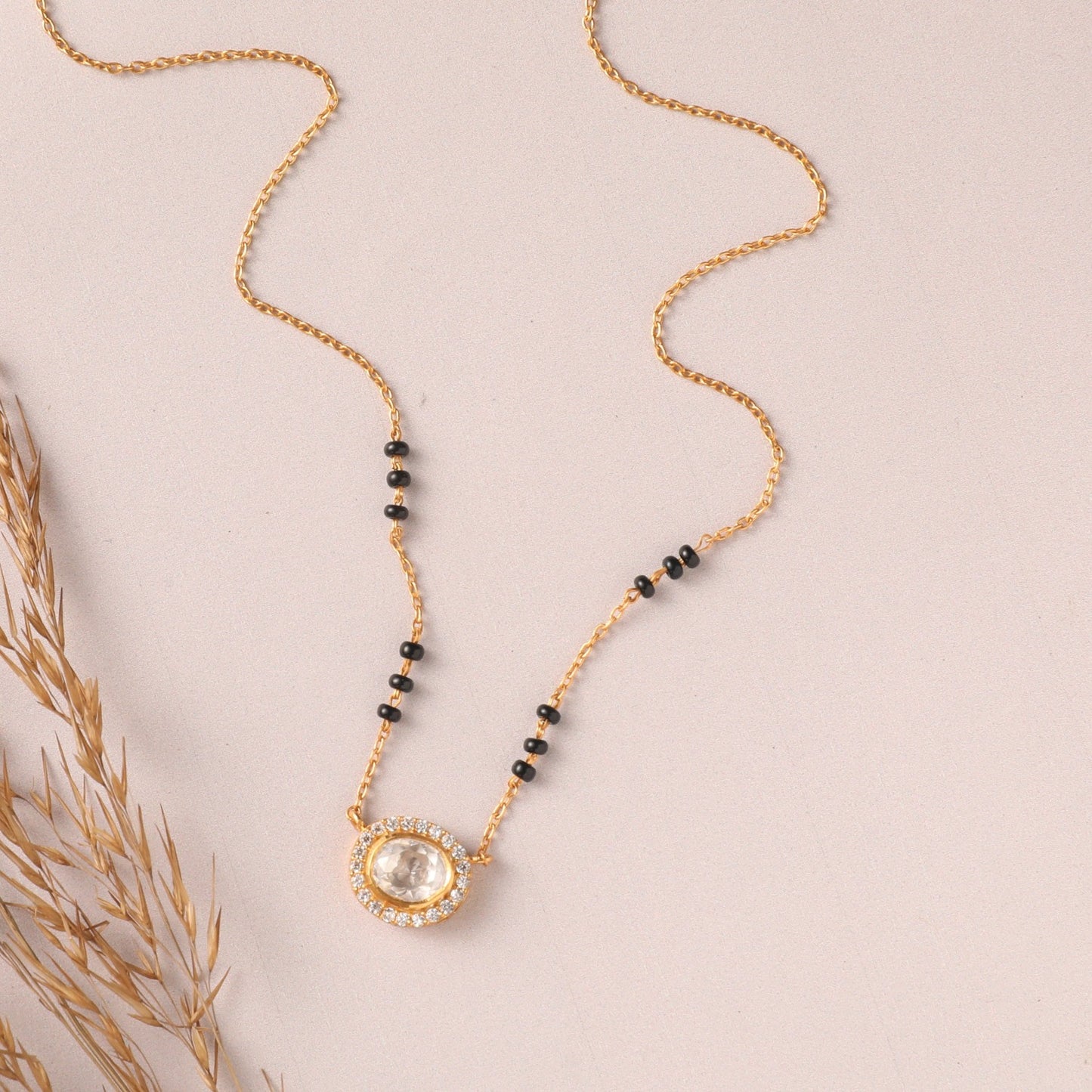 Classic MOISSANITE SILVER MANGALSUTRA NECKLACE