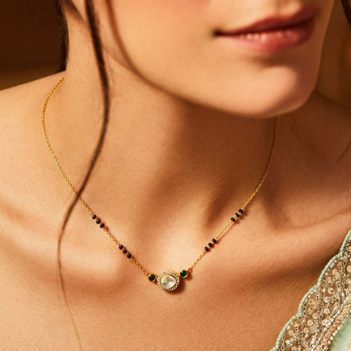 Harmony MOISSANITE SILVER MANGALSUTRA NECKLACE