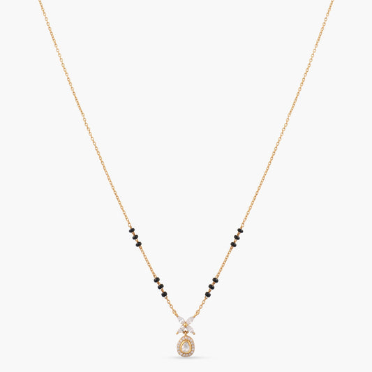 Delicate floral MOISSANITE SILVER MANGALSUTRA NECKLACE