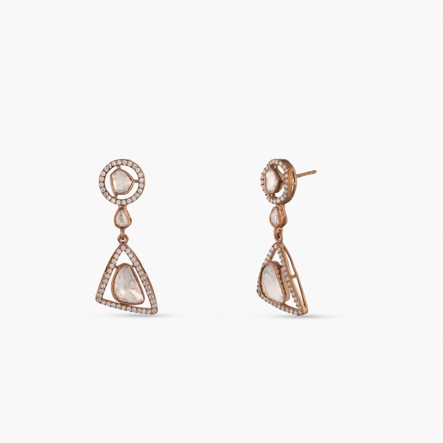 Simple Moissanite Silver Drop Earrings