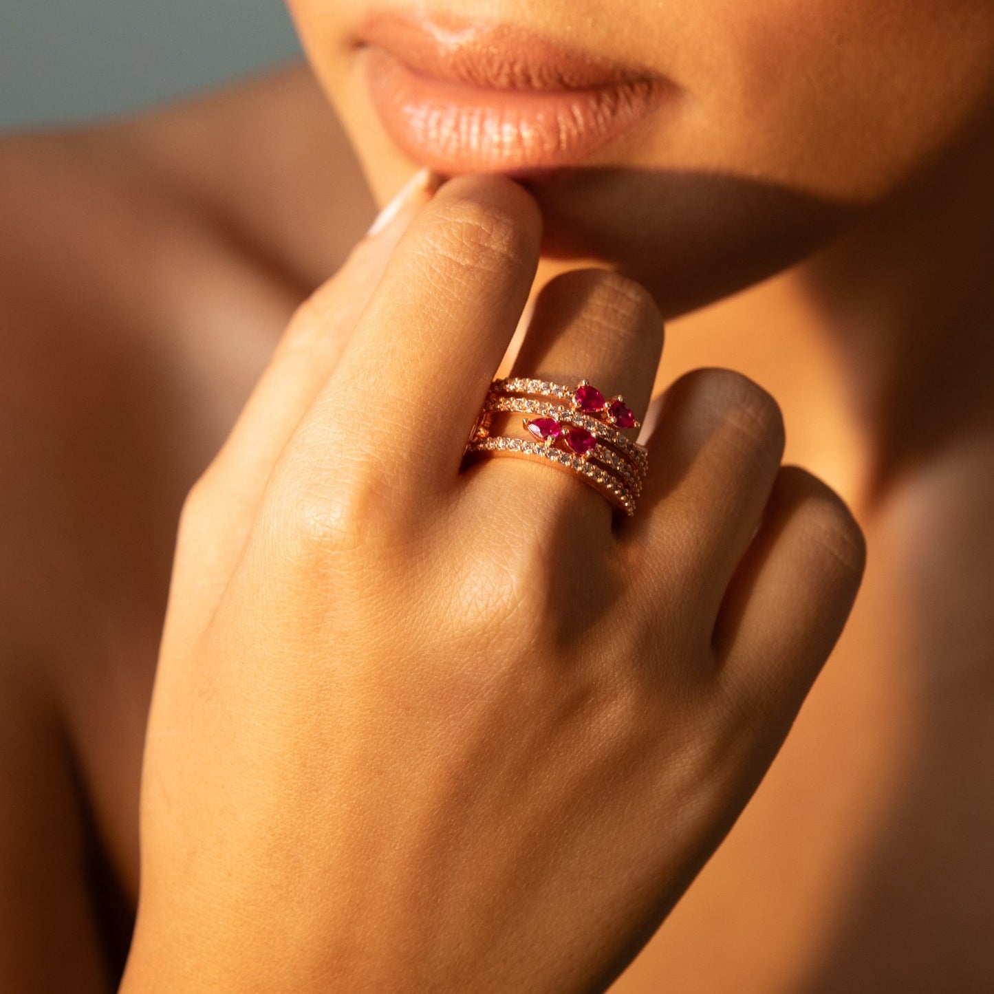 Leafy Charm CZ Silver Finger Ring