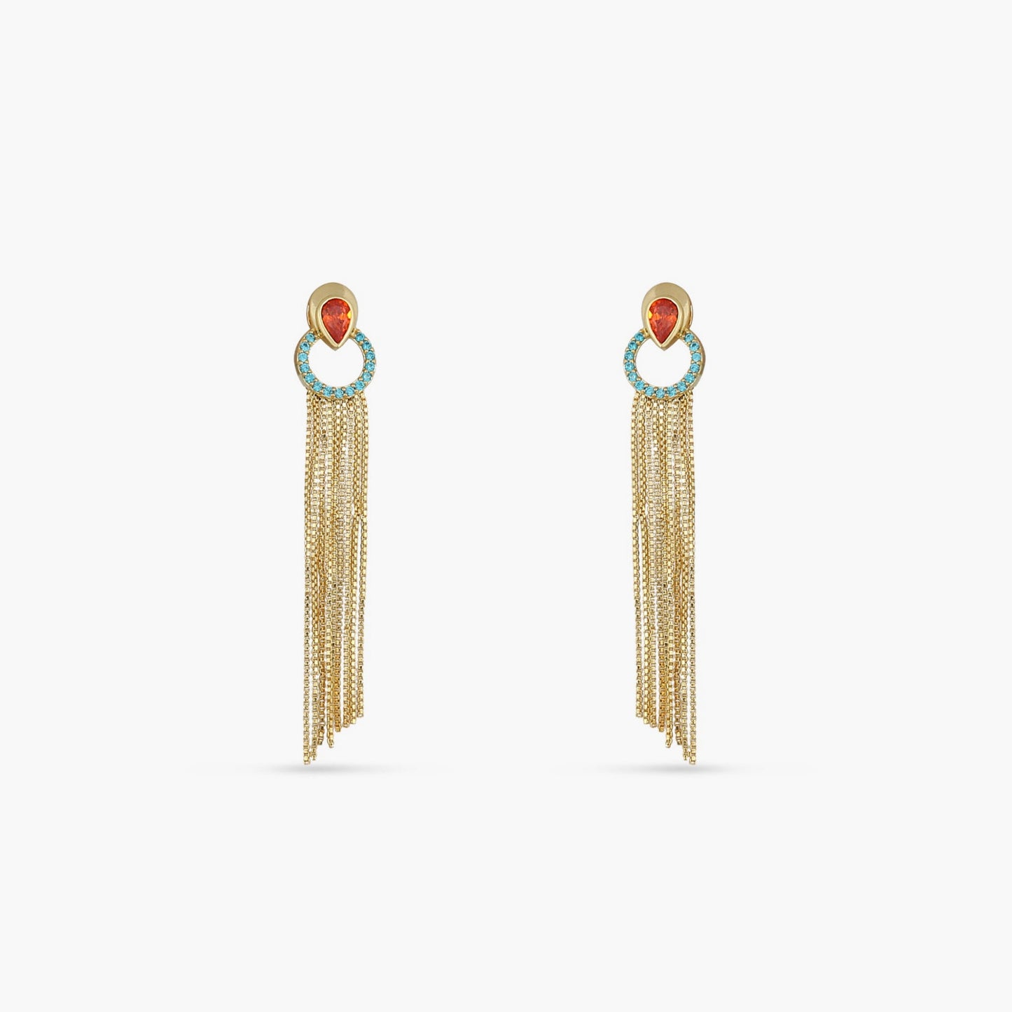 Fringe Resa Gold Plated Silver Drop Earrings