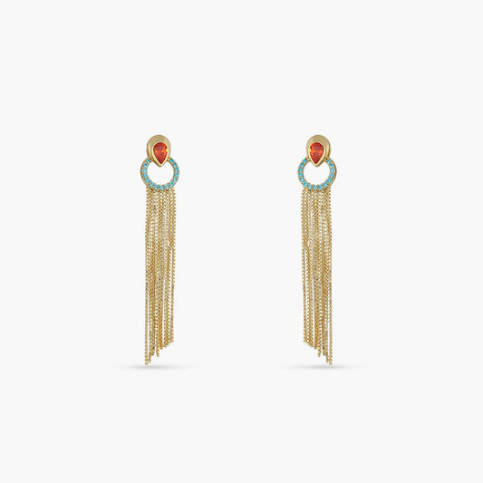 Fringe Resa Gold Plated Silver Drop Earrings