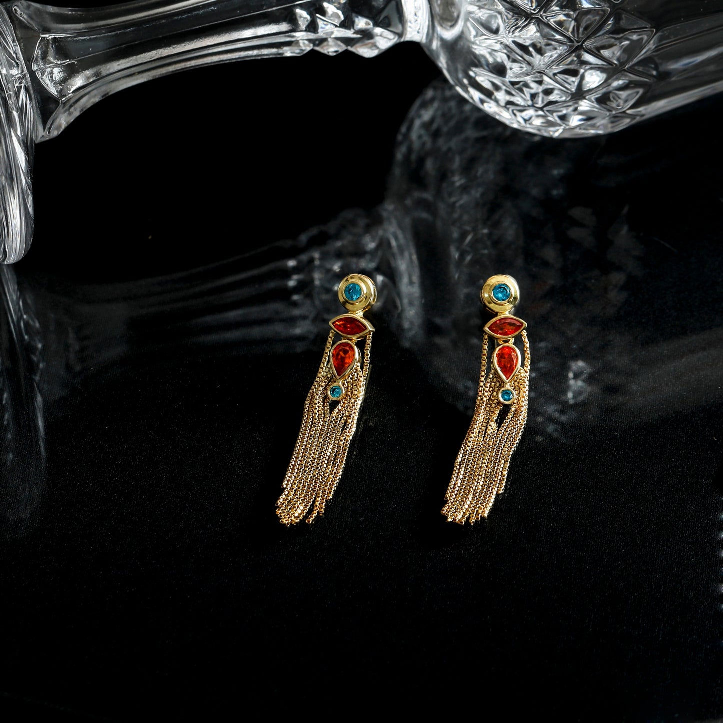 Fringe Cascade Gold Plated Silver Drop Earrings