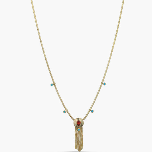 Fringe Naia Gold Plated Silver Statement Necklace