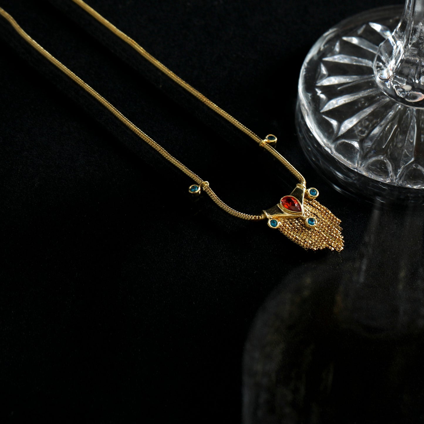 Fringe Radiance Gold Plated Silver Necklace