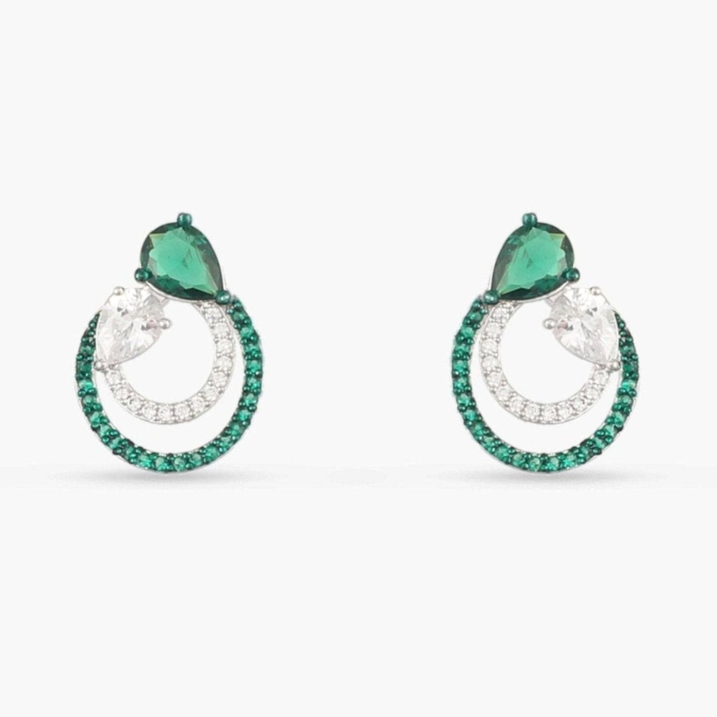 Emeraude Enchanted Silver Earrings