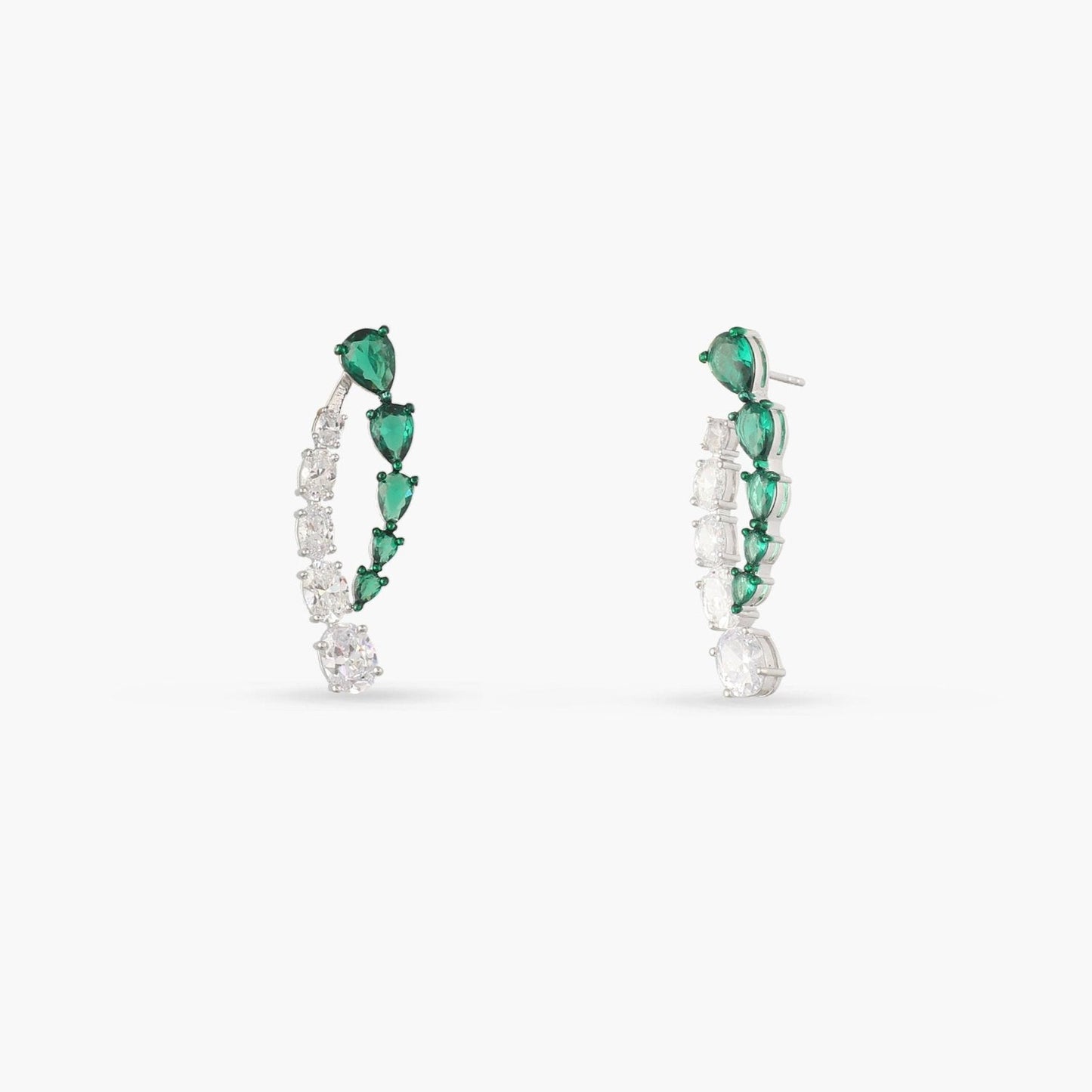 Emeraude Glistening Silver Earrings