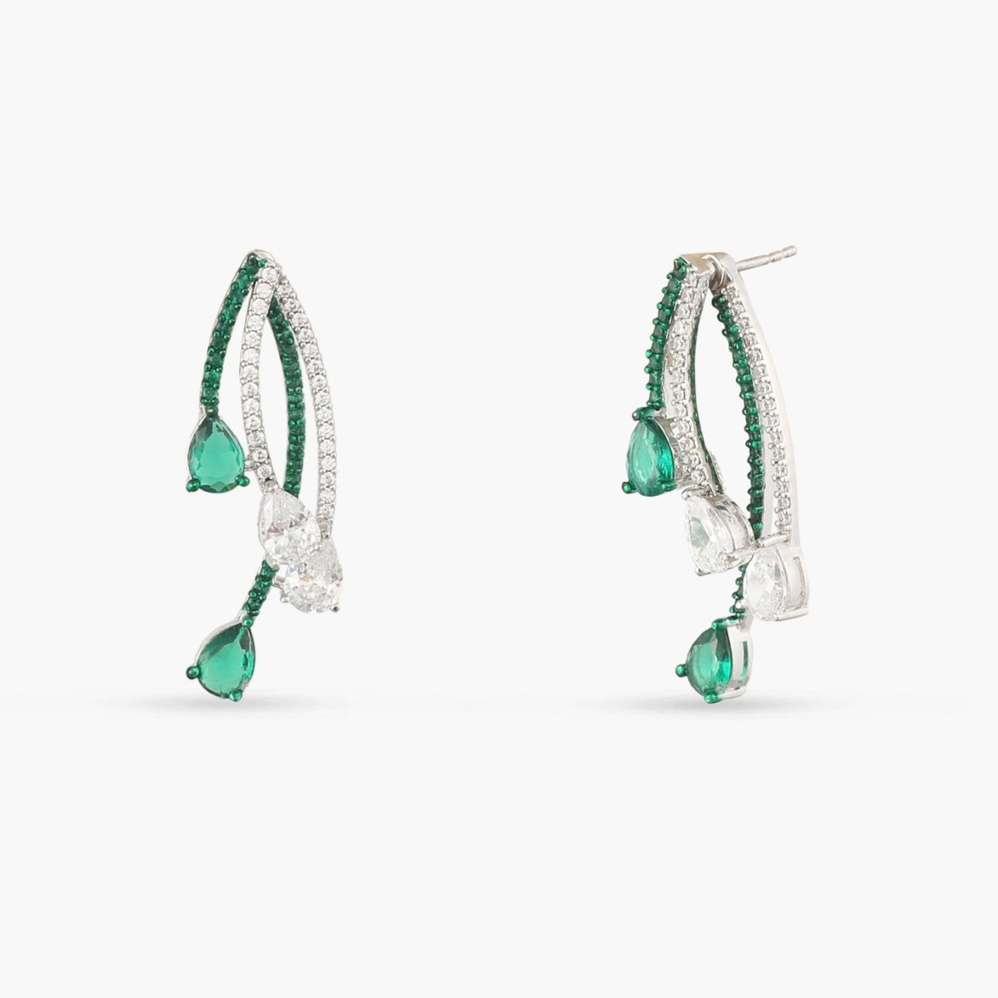 Emeraude Radiant Silver Earrings