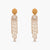 Avani Gold Plated Moissanite and Pearl chain Silver Earrings