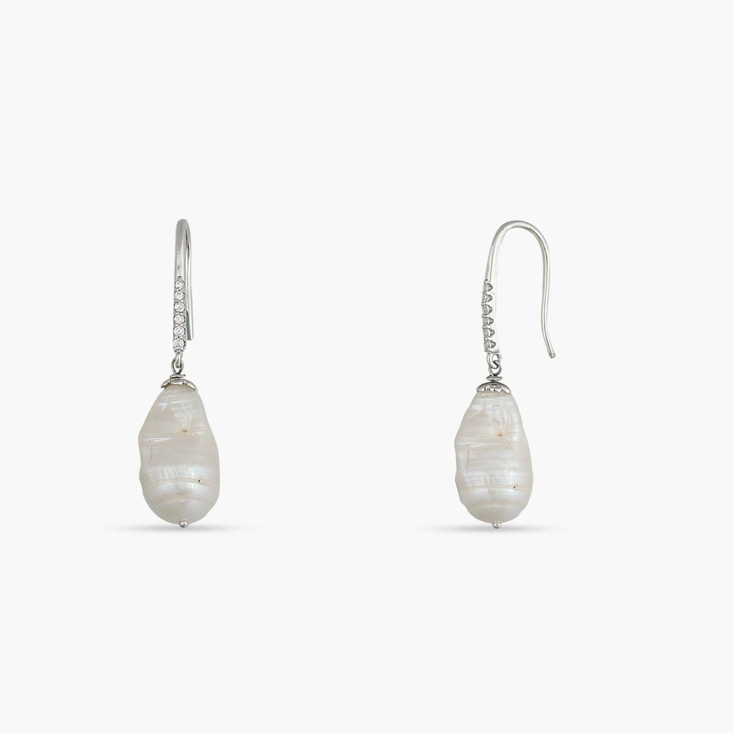 Verona Pearl Silver Drop Earrings