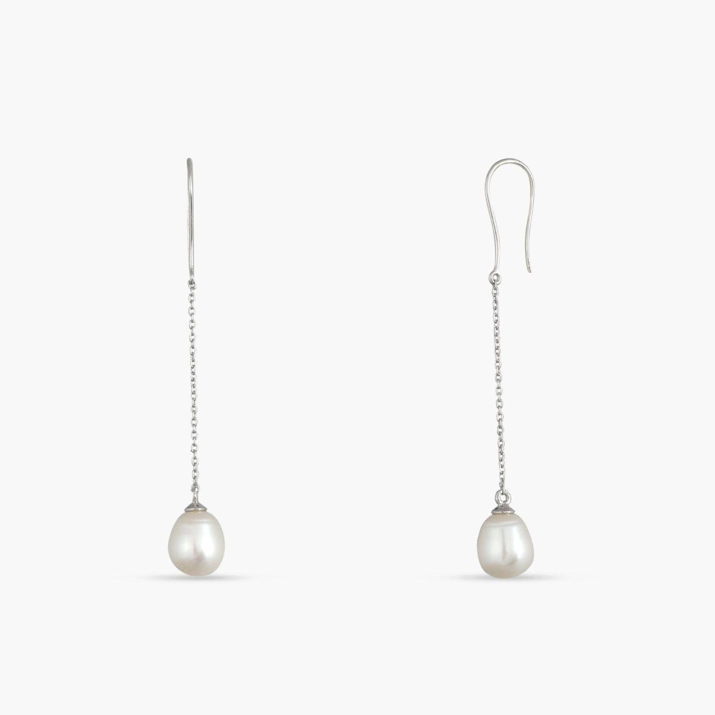 Solitaire Pearl Drop Earrings