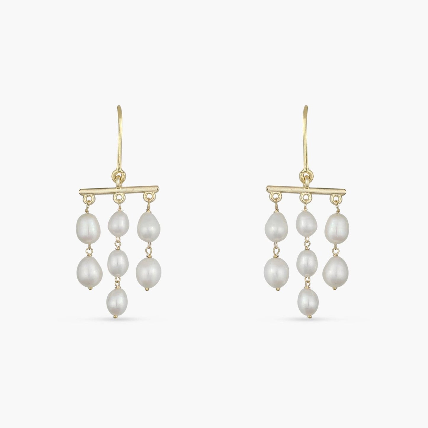 Luna Gold Plated Silver Drop Earrings