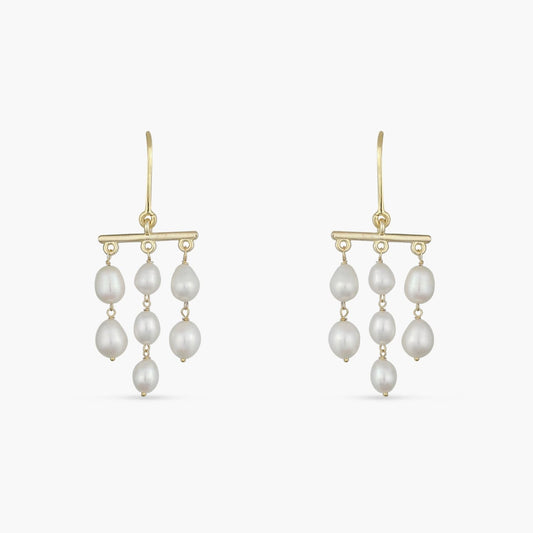 Luna Gold Plated Silver Drop Earrings